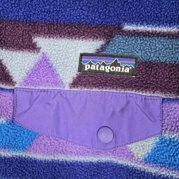 Patagonia Synchilla T-Snap Fleece Pullover Purple Blue Aztec Womens Size Large - Picture 16 of 16